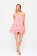 Odette Schimmerndes Babydoll-Minikleid