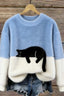 Odile Cat Print Oversized Sweater - 1