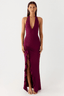 Valentina Ruched Open-Back Maxi Dress - 1