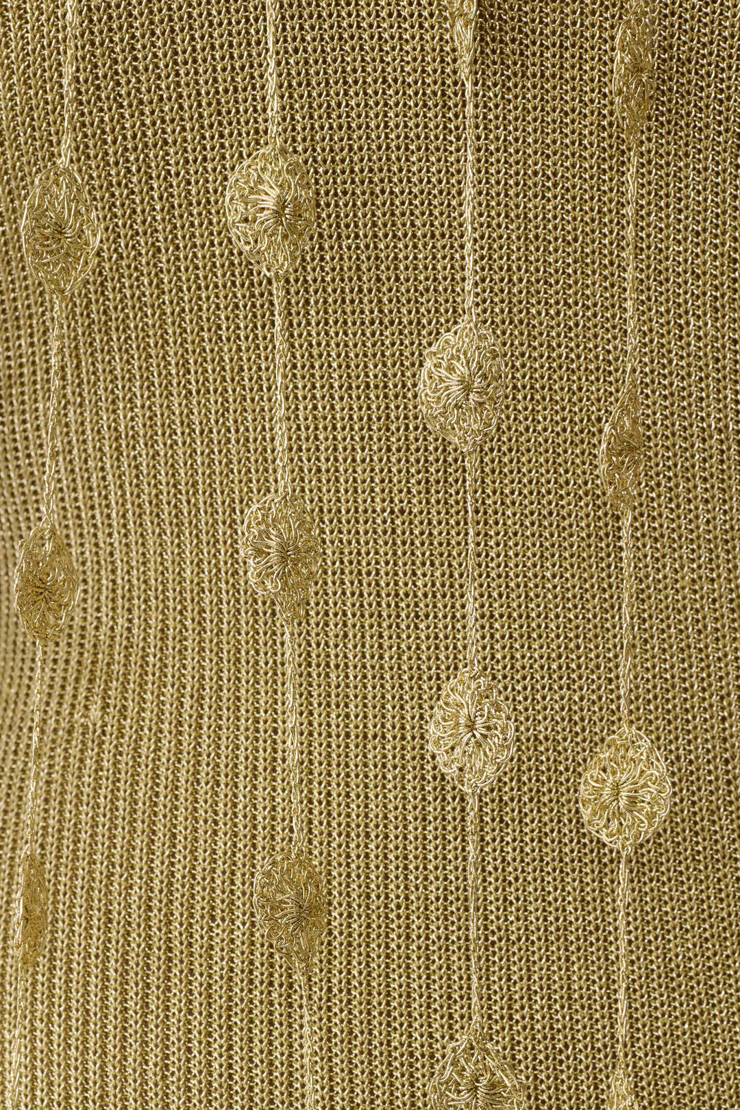 Shami Lurex Maxi Dress With Flowers - Gold