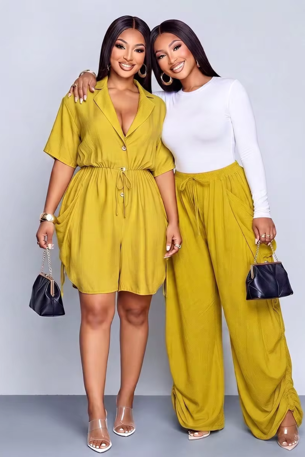 Aliyah Ruched Wide-Leg Pants