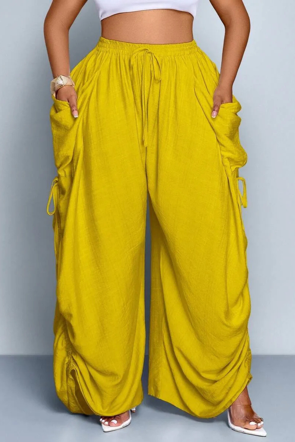 Aliyah Ruched Wide-Leg Pants