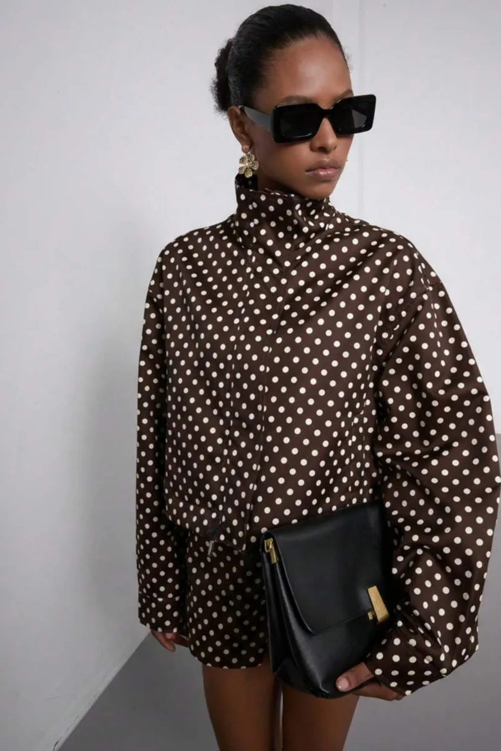 Polka Dot Cropped Jacket