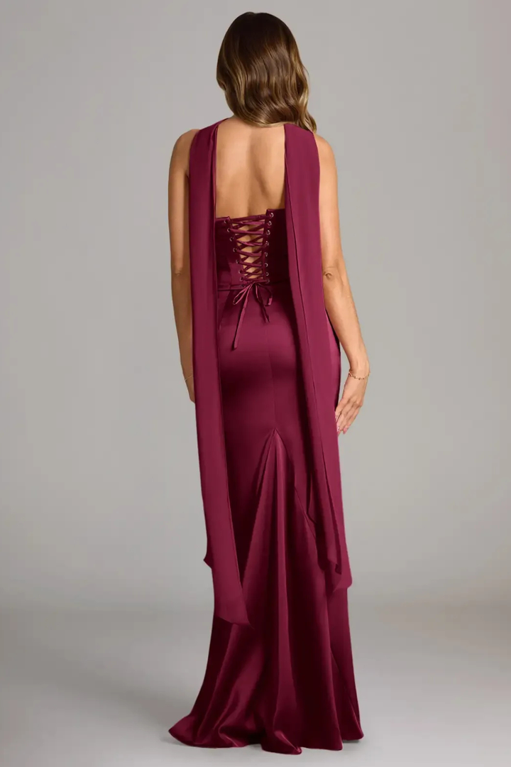 Ottavia Strapless Satin Maxi Dress