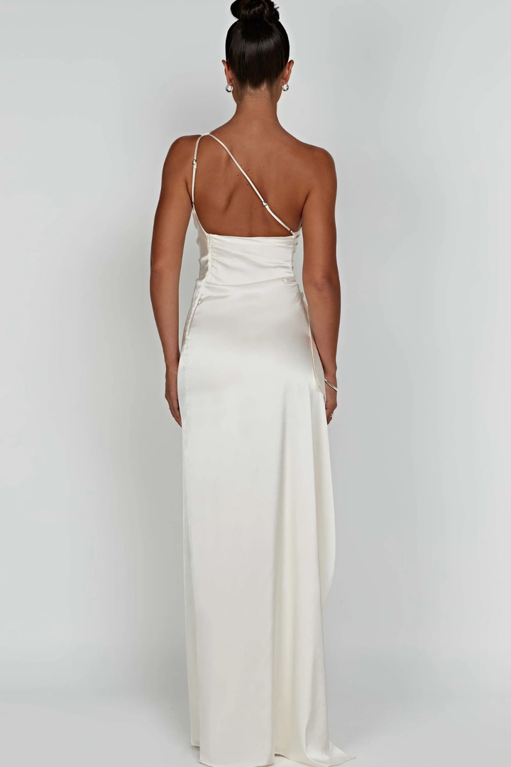 Alessia Maxikleid aus Satin mit One-Shoulder-Ausschnitt