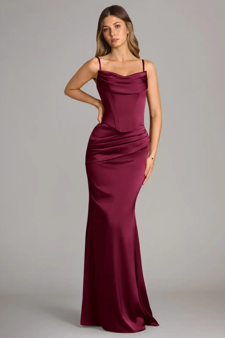 Ottavia Strapless Satin Maxi Dress