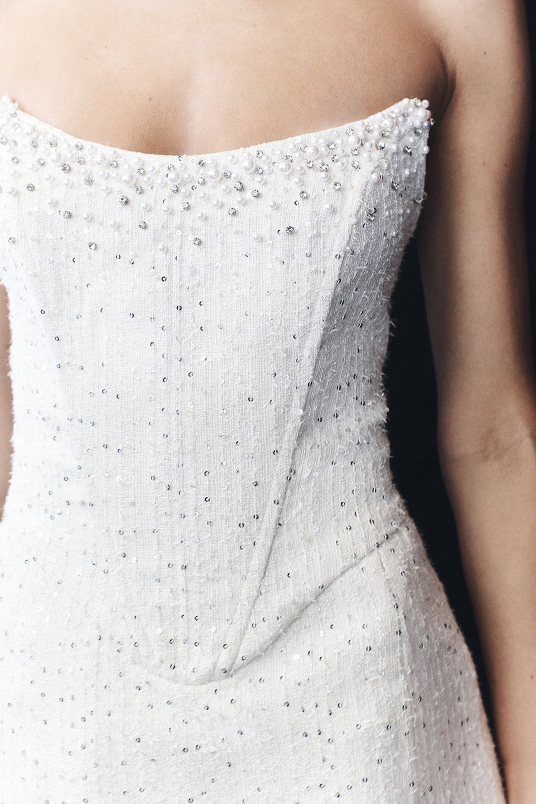 Lorrie Tweed Corset Mini Dress - White