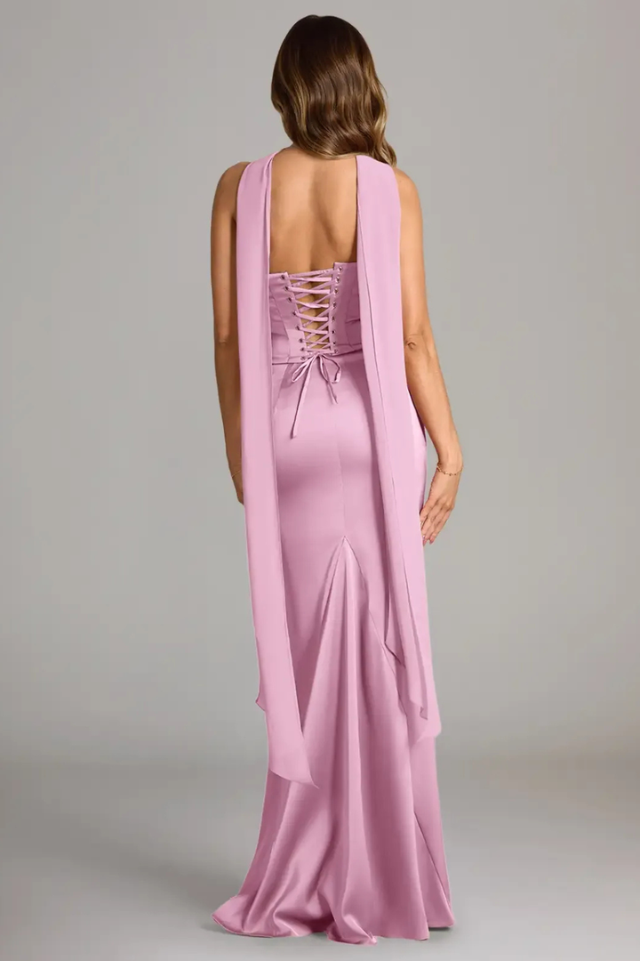 Ottavia Strapless Satin Maxi Dress