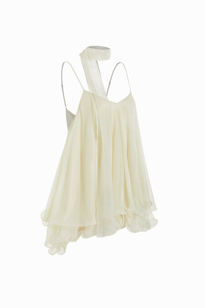 Odette Shimmer Babydoll Mini Dress