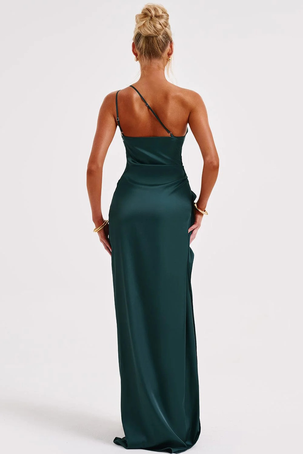 Alessia Maxikleid aus Satin mit One-Shoulder-Ausschnitt