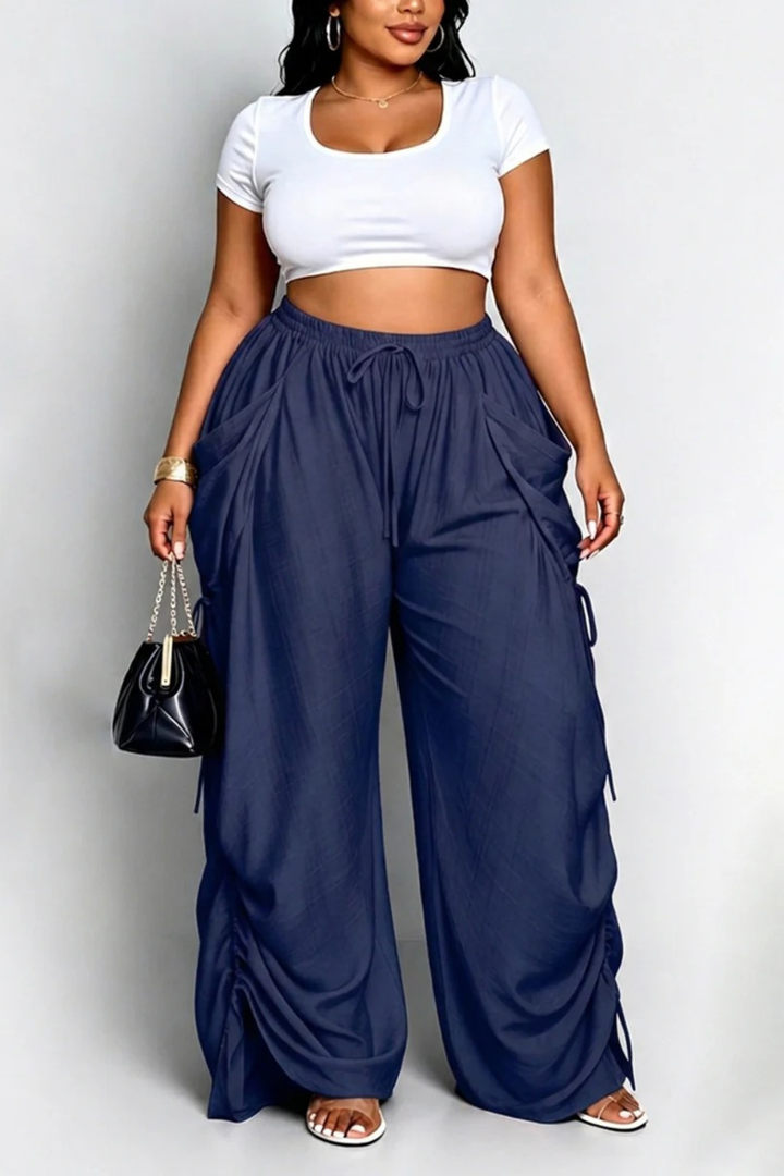 Aliyah Ruched Wide-Leg Pants