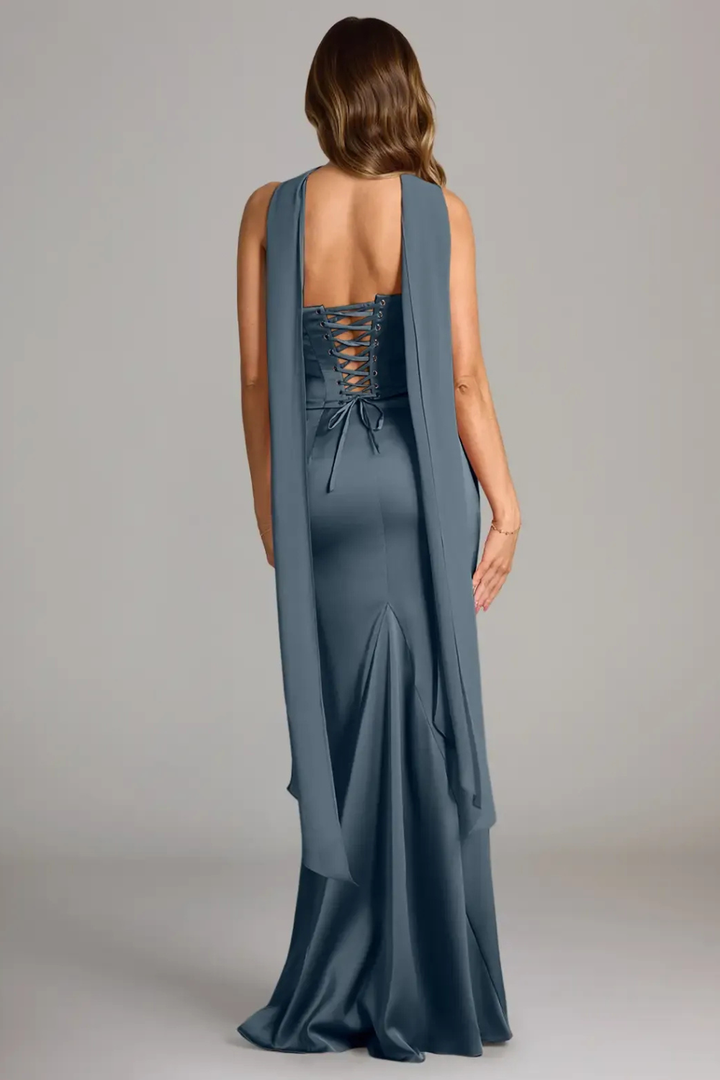 Ottavia Strapless Satin Maxi Dress