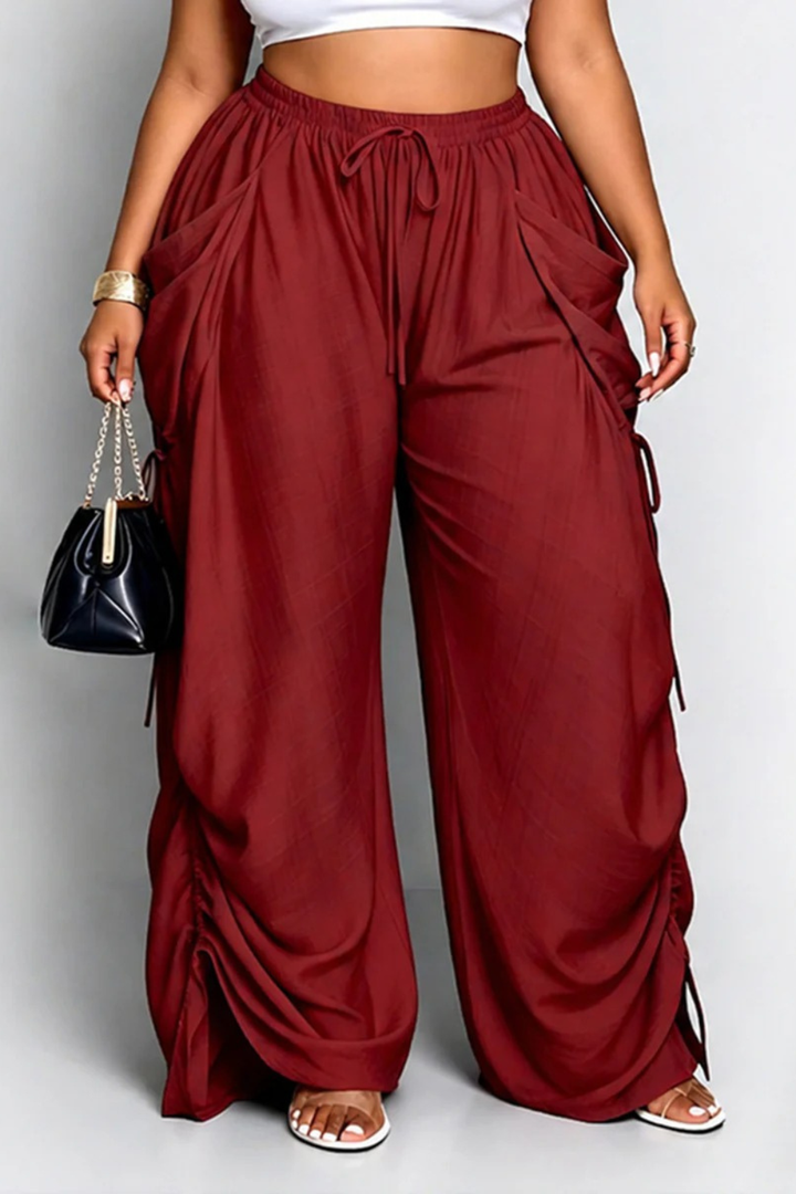 Aliyah Ruched Wide-Leg Pants