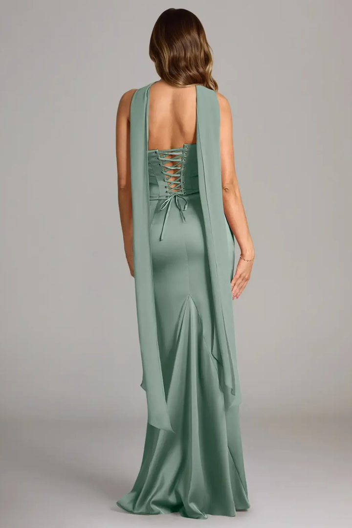 Ottavia Strapless Satin Maxi Dress