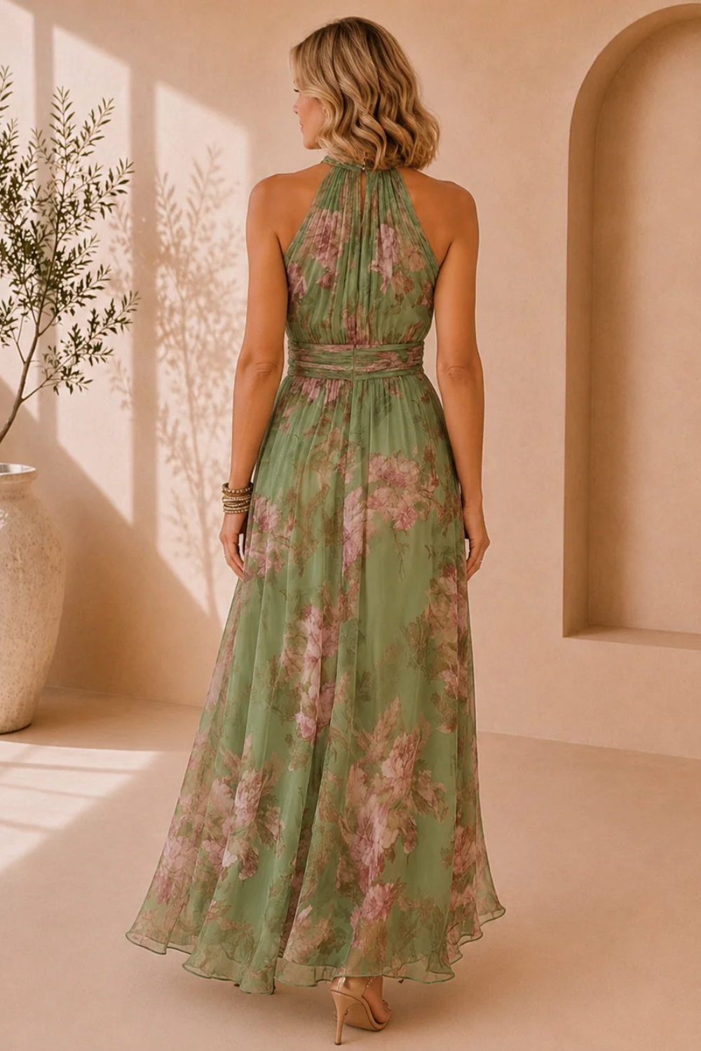 Elodie Floral Halter Maxi Dress