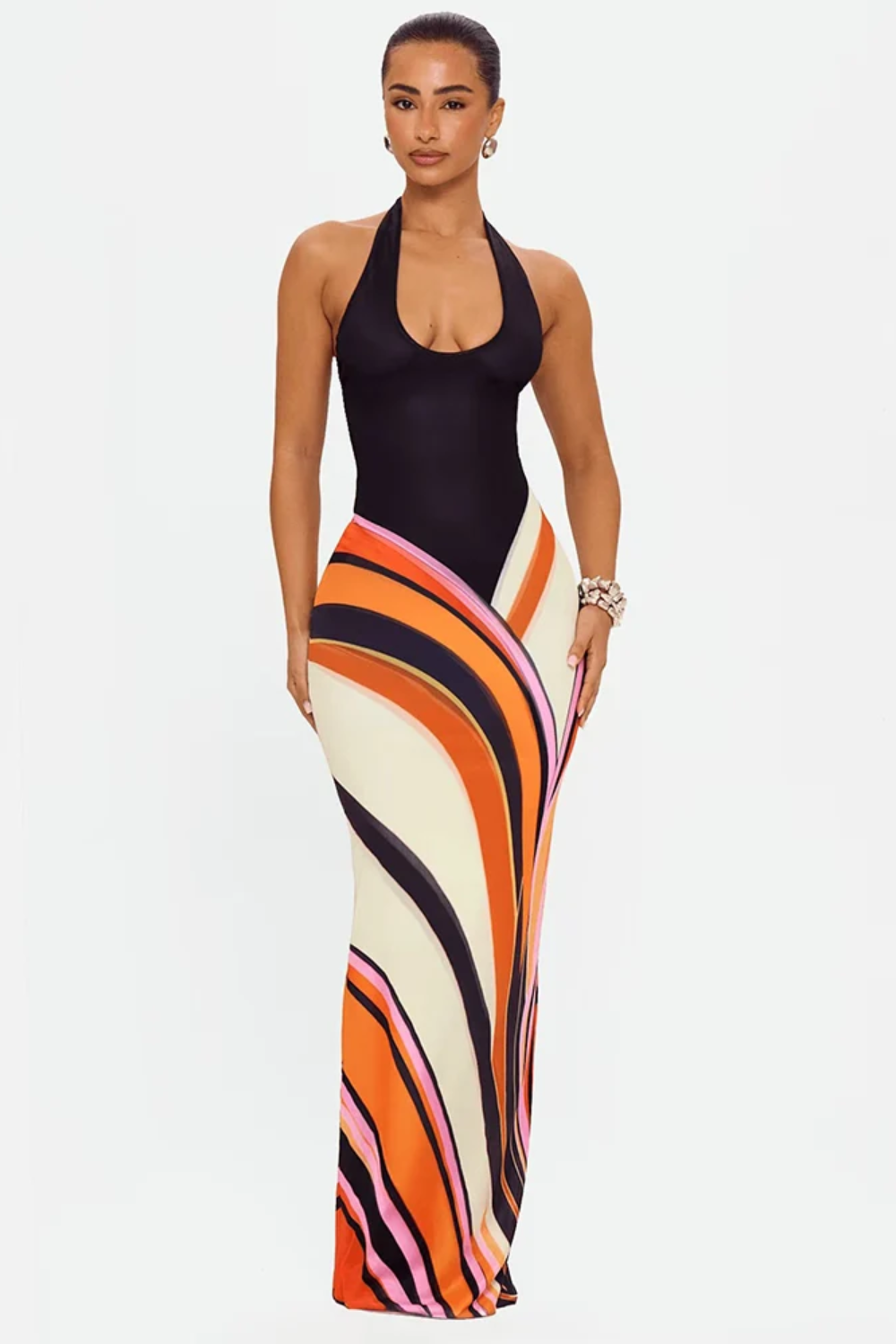 Anaïs Backless Halter Maxi Dress