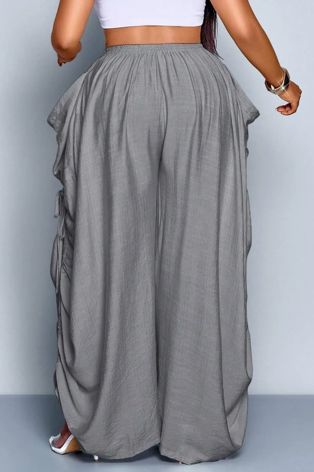 Aliyah Ruched Wide-Leg Pants
