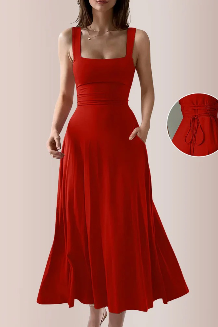 Fiorella Back Tie Midi Dress