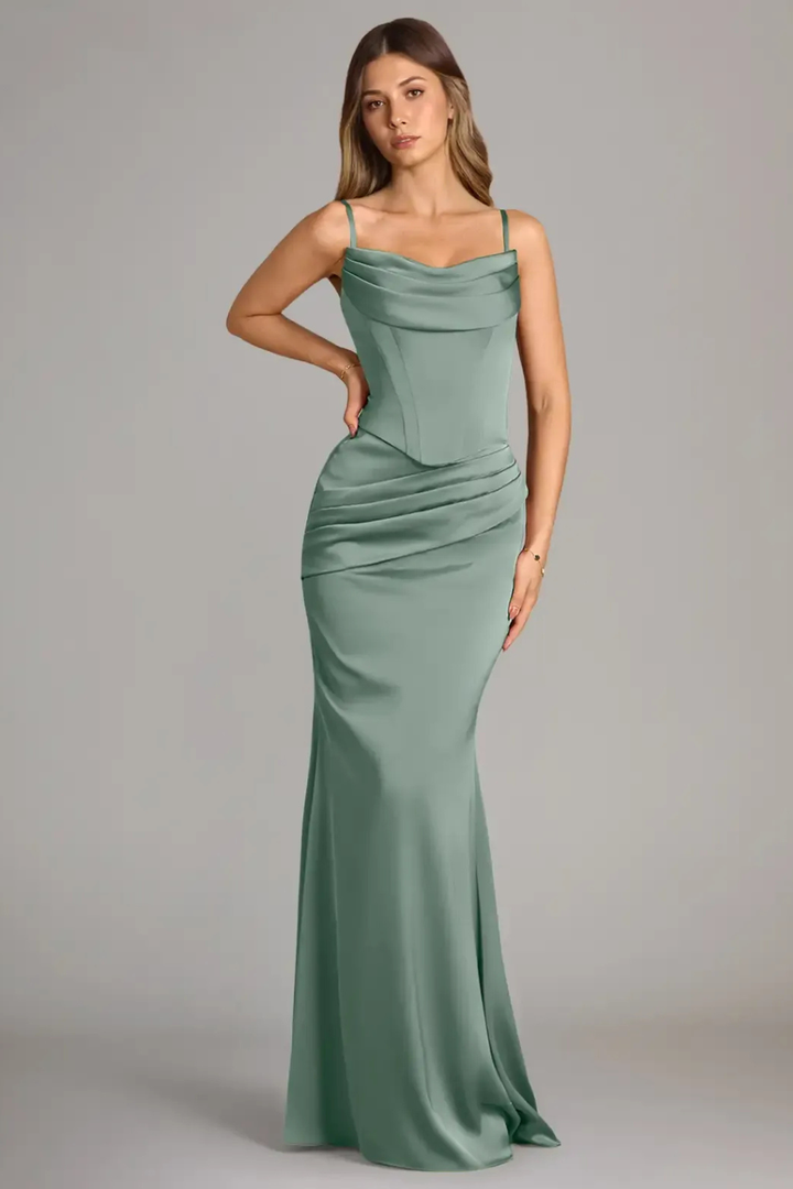 Ottavia Strapless Satin Maxi Dress