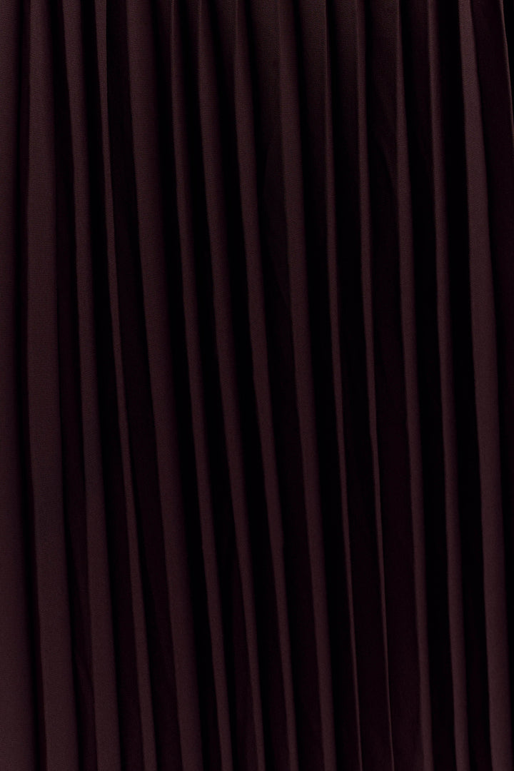 Stacie Pleated Halter Maxi Dress - Cacao