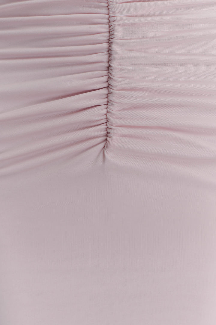 Rafaella Slinky And Mesh Maxi Dress - Pale Pink