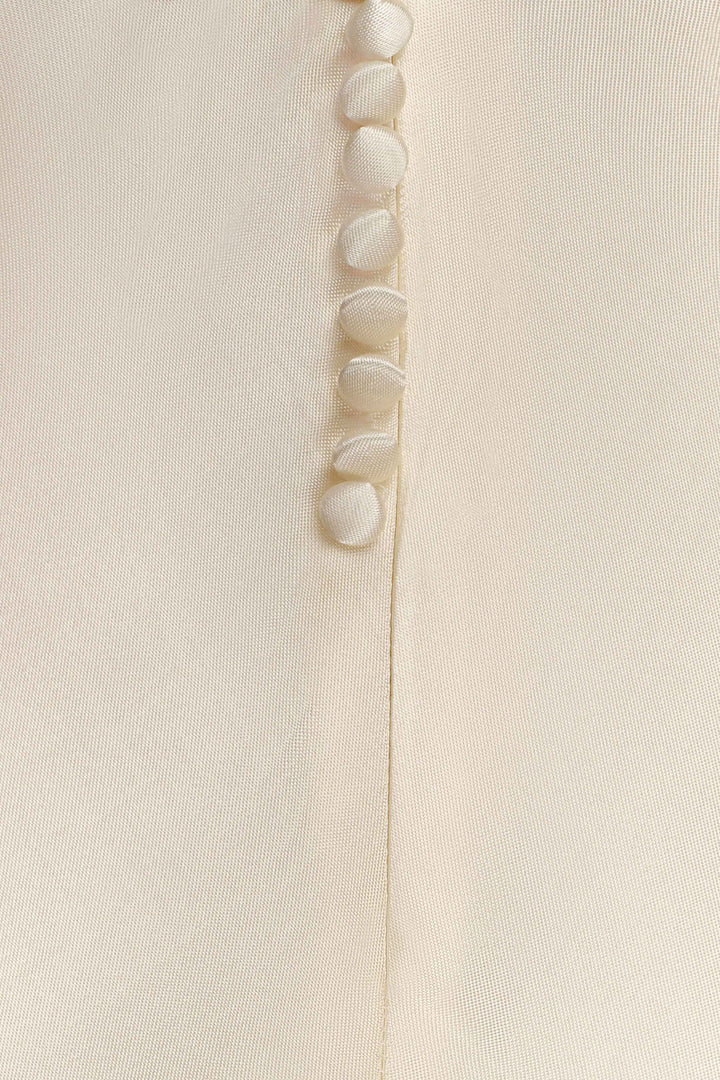 Esther Iridescent Satin Cowl Maxi Dress - Lemon Sorbet