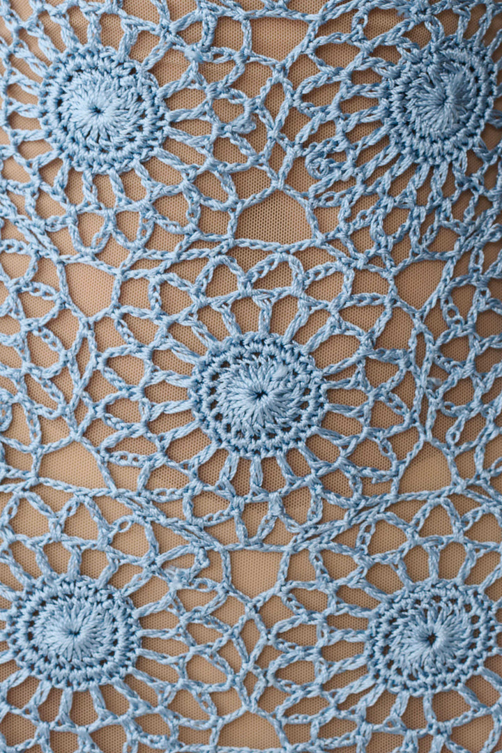 Sam Halter Hand Crochet Maxi Dress - Periwinkle
