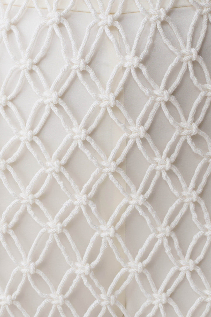 Devlin Macrame Tassel Mini Dress - Ivory