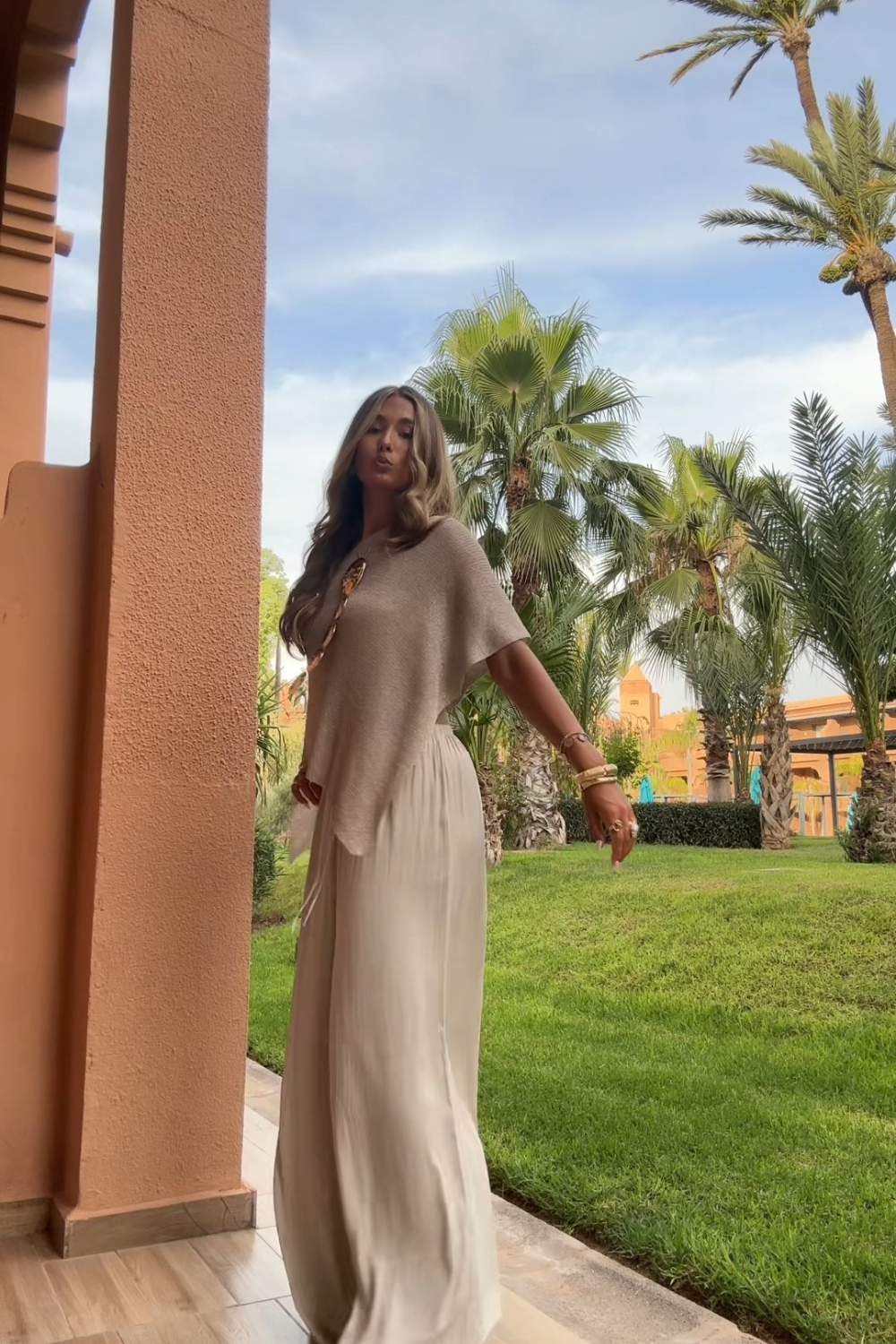 Marbella Open-Knit Poncho Top