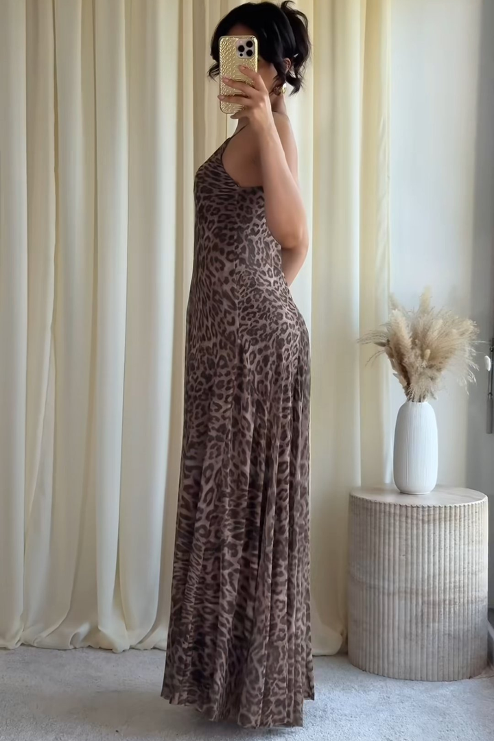 Robe longue léopard Savana