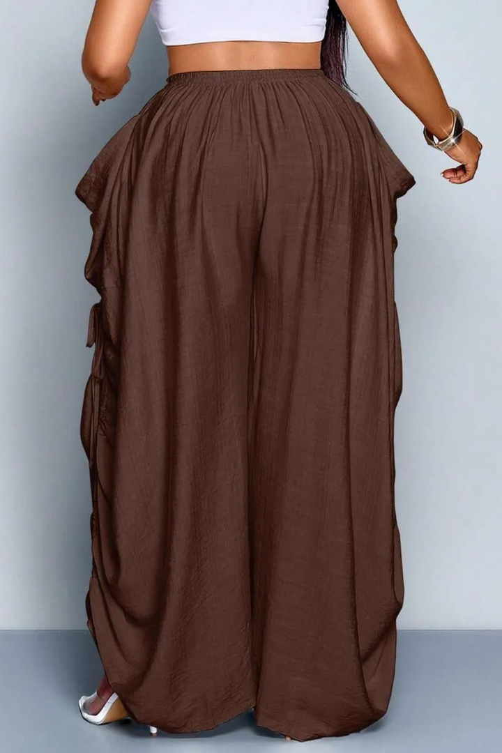 Aliyah Ruched Wide-Leg Pants
