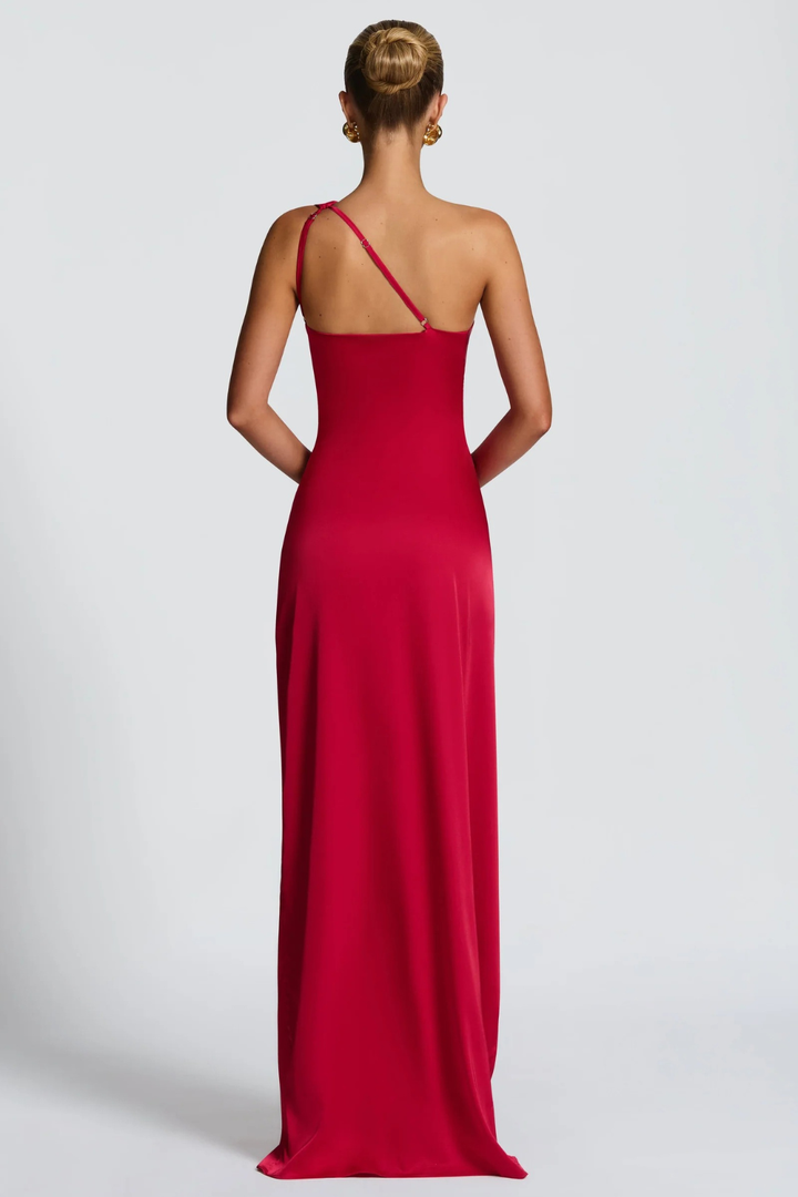 Alessia Maxikleid aus Satin mit One-Shoulder-Ausschnitt
