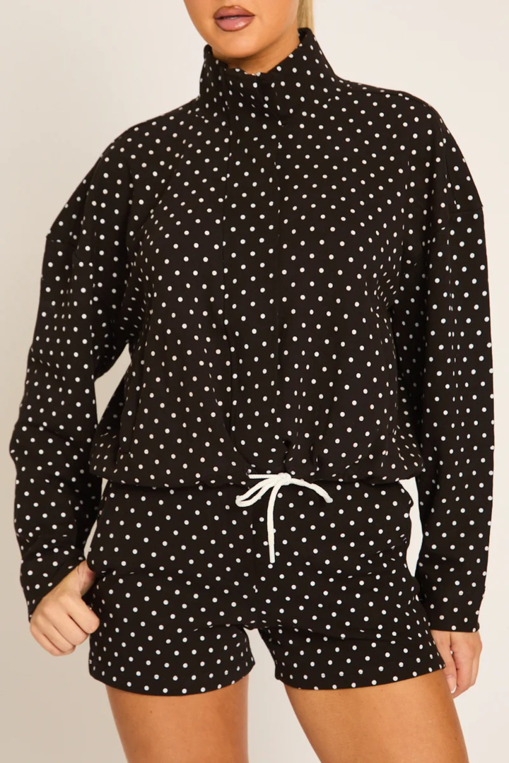 Polka Dot Cropped Jacket