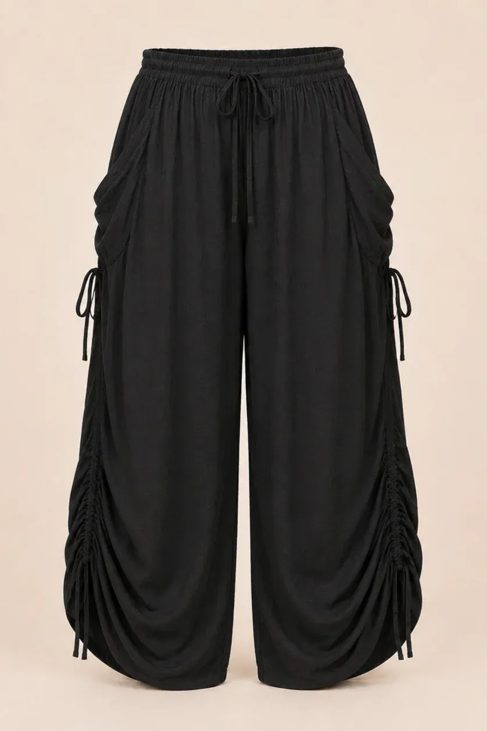 Aliyah Ruched Wide-Leg Pants