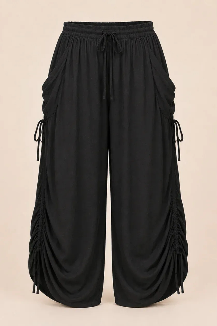 Aliyah Ruched Wide-Leg Pants