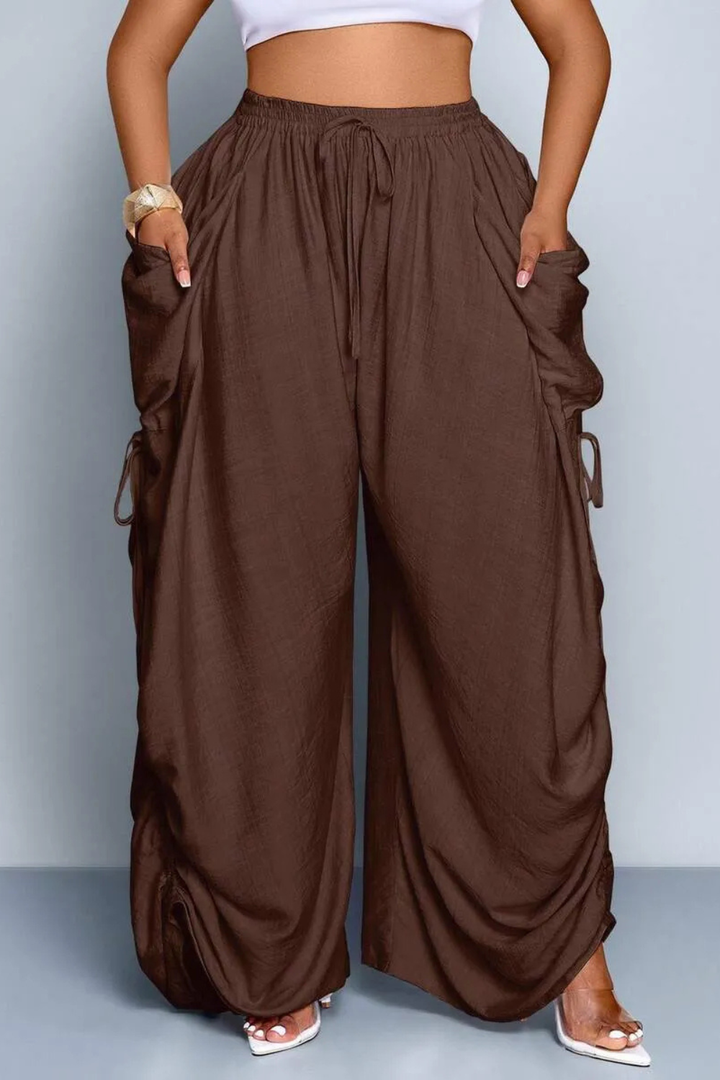 Aliyah Ruched Wide-Leg Pants