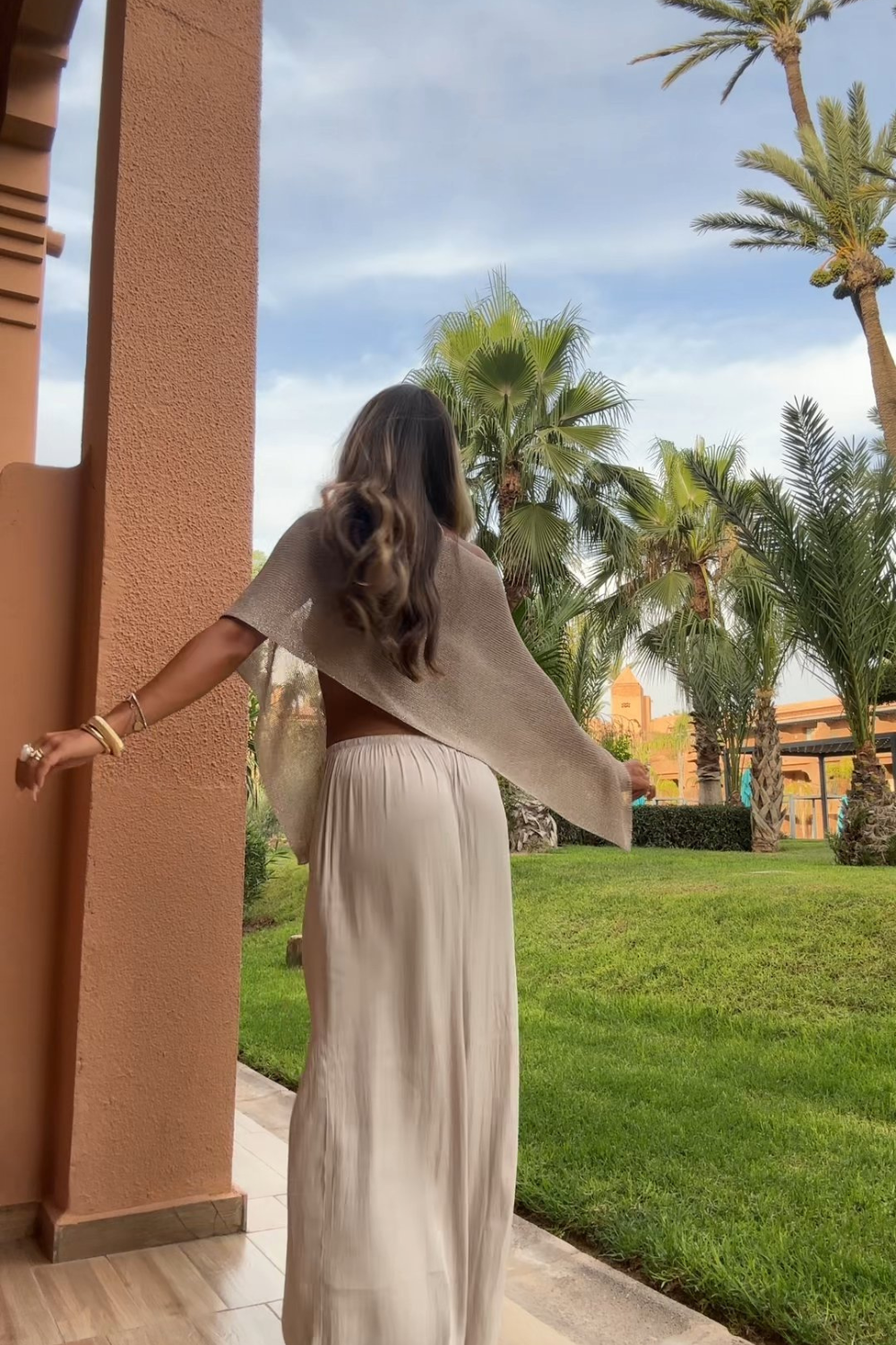 Marbella Open-Knit Poncho Top