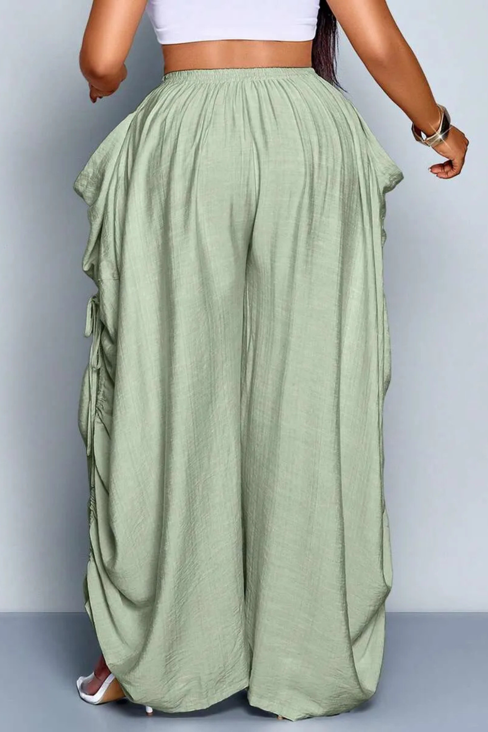 Aliyah Ruched Wide-Leg Pants