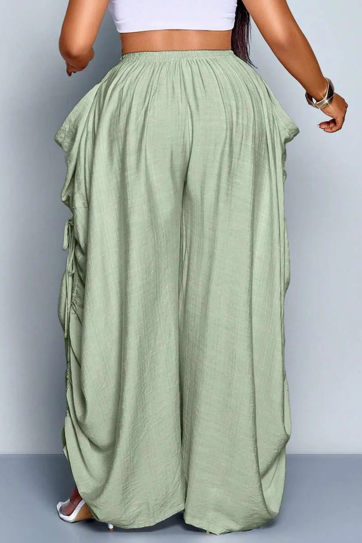 Aliyah Ruched Wide-Leg Pants
