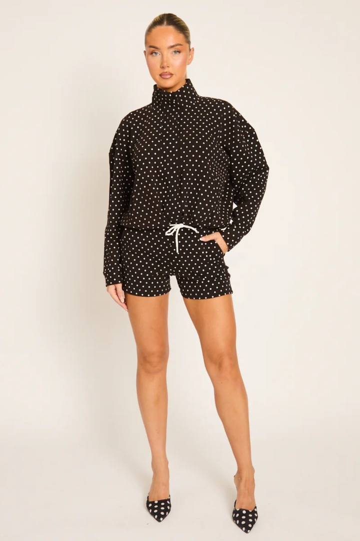 Polka Dot Cropped Jacket