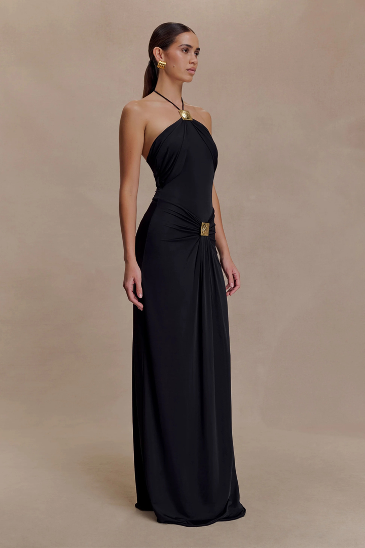 Quincy Halter Maxi Dress With Hardware