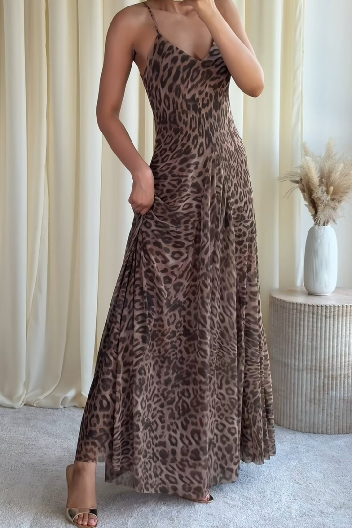 Robe longue léopard Savana
