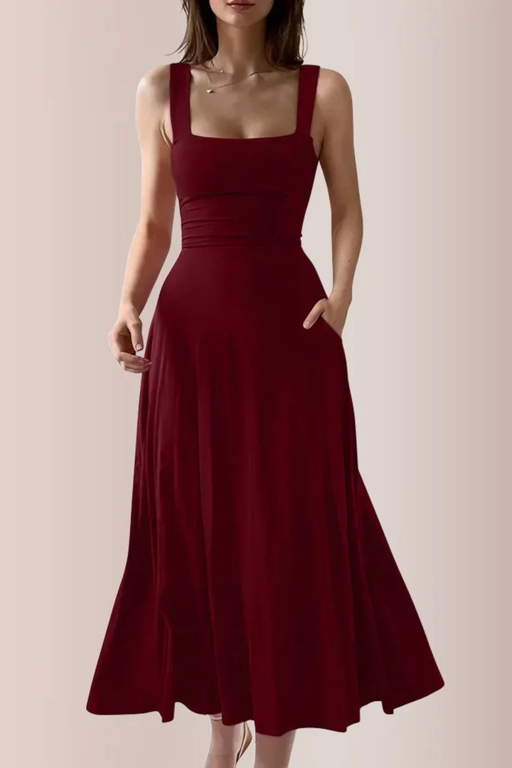 Fiorella Back Tie Midi Dress