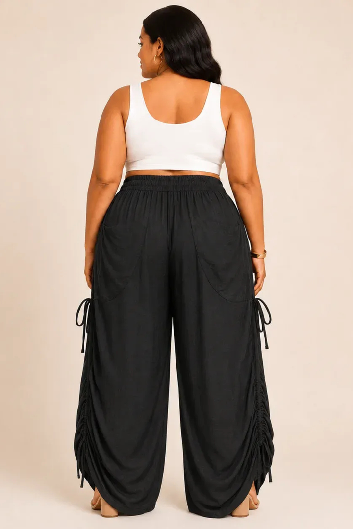 Aliyah Ruched Wide-Leg Pants