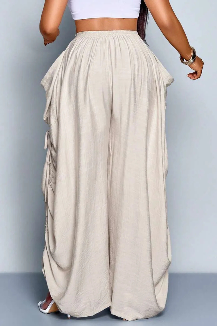 Aliyah Ruched Wide-Leg Pants