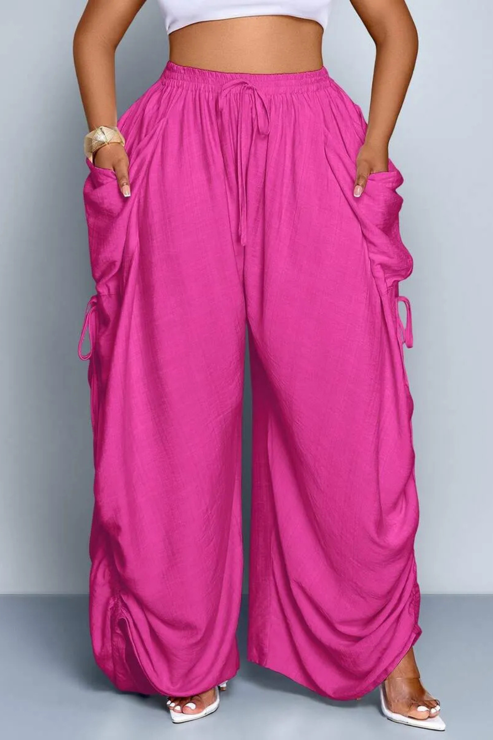 Aliyah Ruched Wide-Leg Pants
