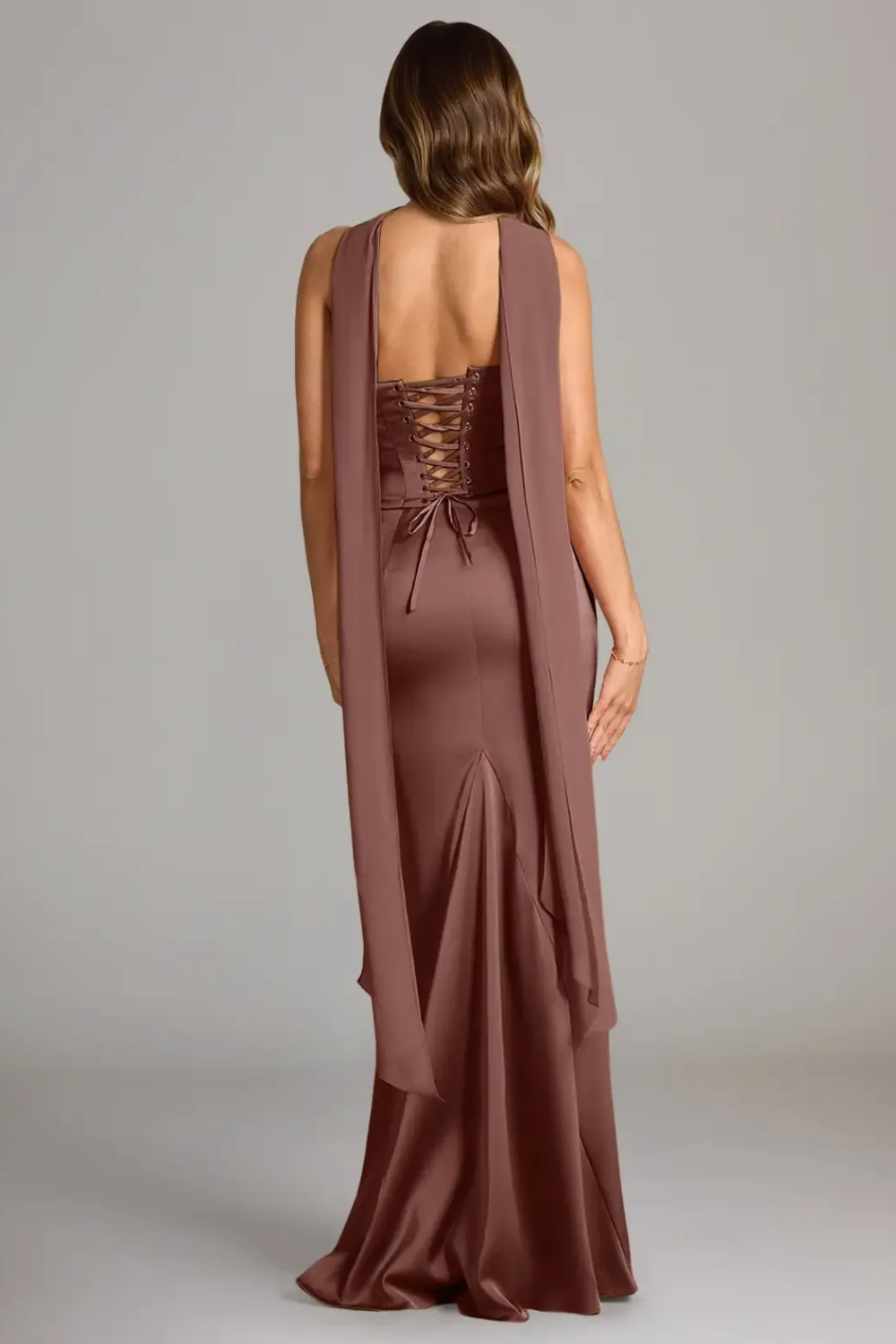 Ottavia Strapless Satin Maxi Dress