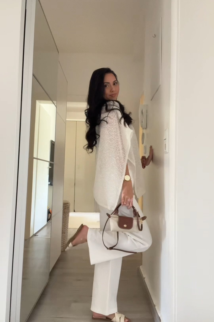 Marbella Open-Knit Poncho Top