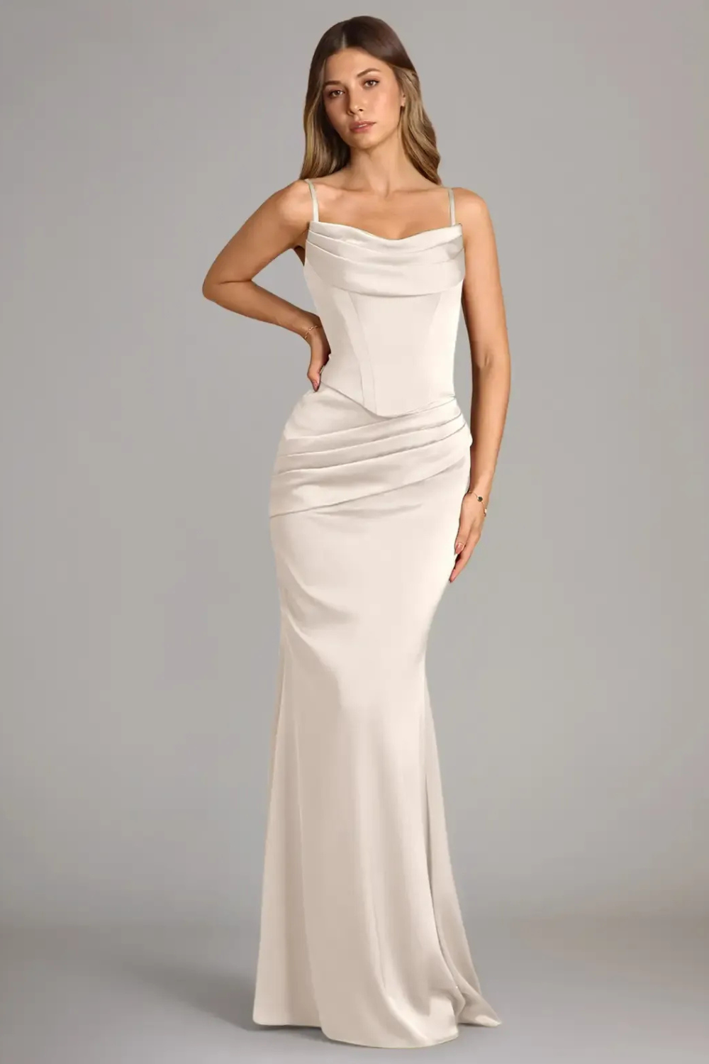Ottavia Strapless Satin Maxi Dress