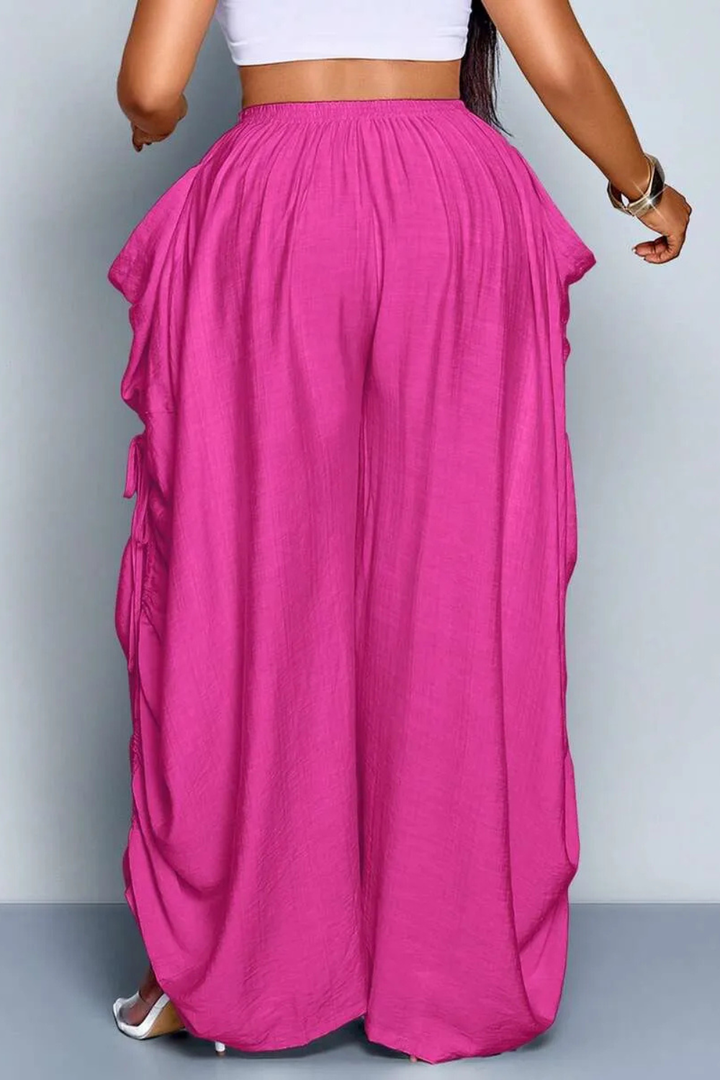 Aliyah Ruched Wide-Leg Pants